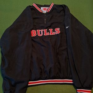 Vtg Reebok NBA Chicago Bulls Jacket Black Red XL